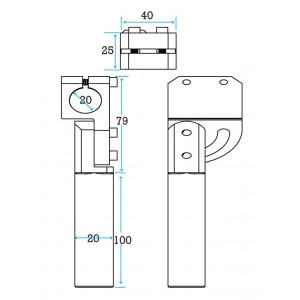 Heavy-Duty Elbow Arm Clamping 20mm Tube & Swivel with 100mm length Shaft